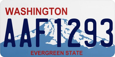 WA license plate AAF1293