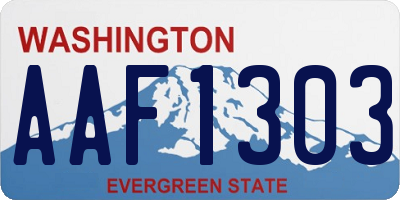 WA license plate AAF1303