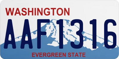 WA license plate AAF1316