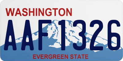 WA license plate AAF1326