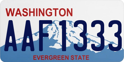 WA license plate AAF1333