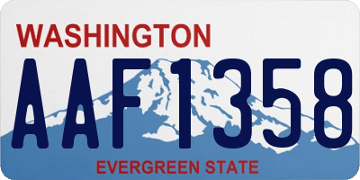 WA license plate AAF1358