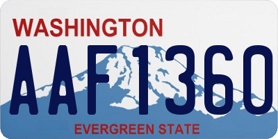 WA license plate AAF1360