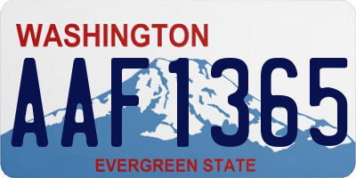 WA license plate AAF1365