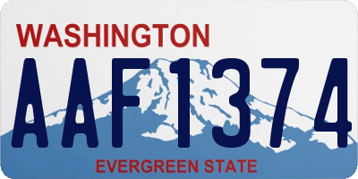 WA license plate AAF1374