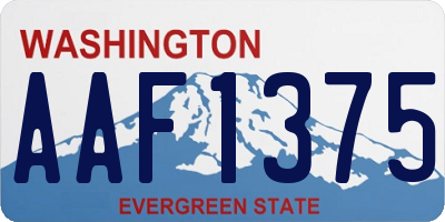 WA license plate AAF1375