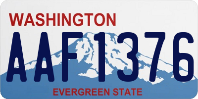 WA license plate AAF1376