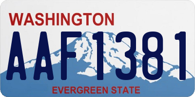 WA license plate AAF1381