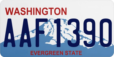 WA license plate AAF1390