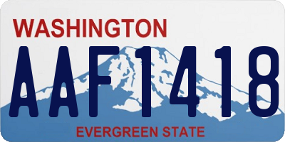 WA license plate AAF1418
