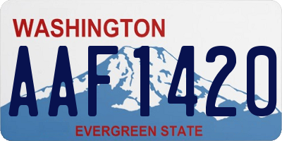 WA license plate AAF1420