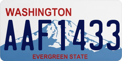 WA license plate AAF1433