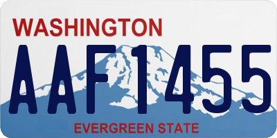 WA license plate AAF1455