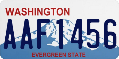 WA license plate AAF1456