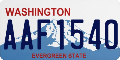 WA license plate AAF1540