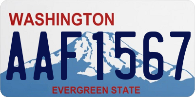 WA license plate AAF1567