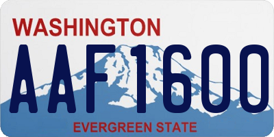 WA license plate AAF1600