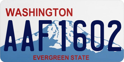 WA license plate AAF1602