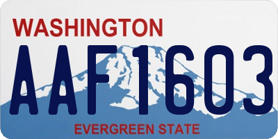 WA license plate AAF1603
