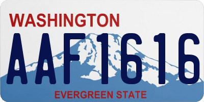WA license plate AAF1616