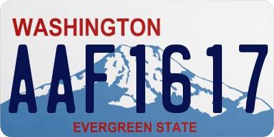 WA license plate AAF1617