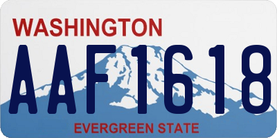 WA license plate AAF1618
