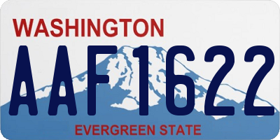 WA license plate AAF1622