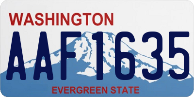 WA license plate AAF1635