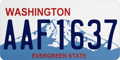 WA license plate AAF1637