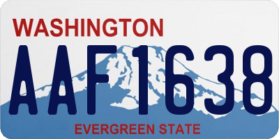 WA license plate AAF1638