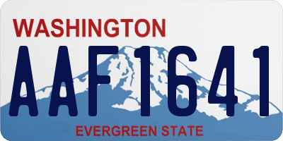 WA license plate AAF1641