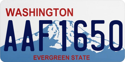 WA license plate AAF1650