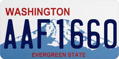 WA license plate AAF1660