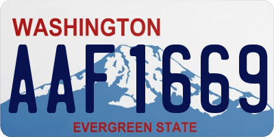 WA license plate AAF1669