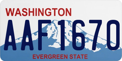 WA license plate AAF1670