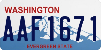 WA license plate AAF1671