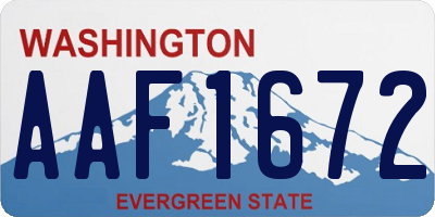 WA license plate AAF1672