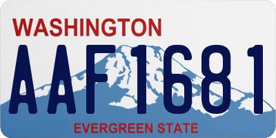 WA license plate AAF1681