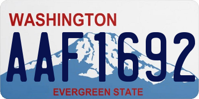 WA license plate AAF1692