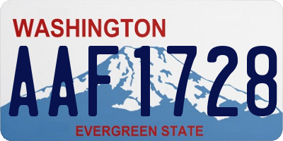 WA license plate AAF1728