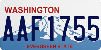 WA license plate AAF1755