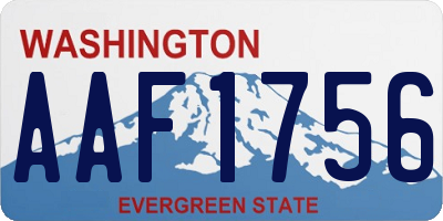 WA license plate AAF1756