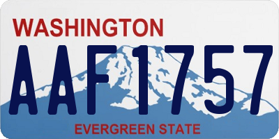 WA license plate AAF1757