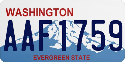 WA license plate AAF1759