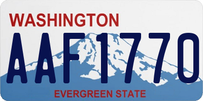 WA license plate AAF1770