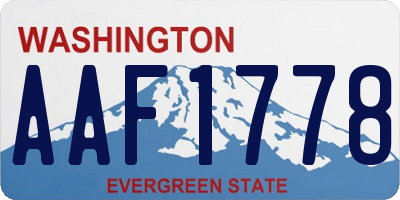 WA license plate AAF1778