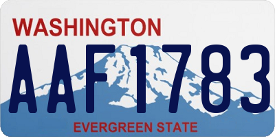 WA license plate AAF1783
