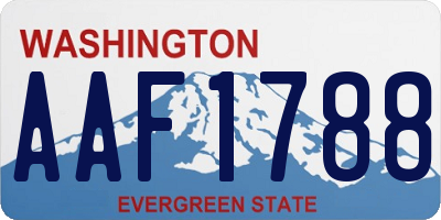 WA license plate AAF1788