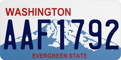 WA license plate AAF1792