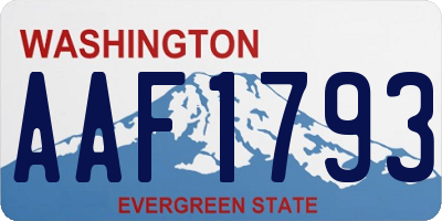 WA license plate AAF1793